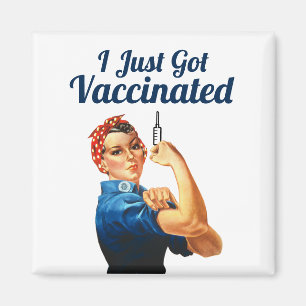 Rosie the Riveter Covid-19 Vaccinatie Vaccinatie Magneet