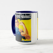 Rosie The Riveter Fel en Fabulous Trendy Mok (Voorkant links)