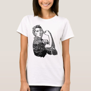 Rosie-The-Riveter Feministische Grafische Lijn Kun T-shirt
