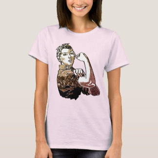 Rosie-The-Riveter Feministische Grafische Lijnkuns T-shirt
