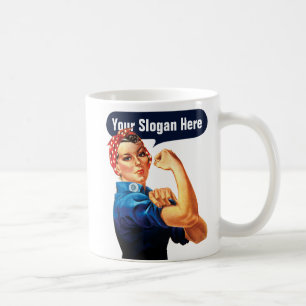 Rosie The Riveter - Voeg uw eigen aangepaste sloga Koffiemok