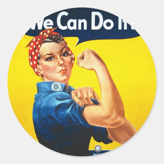 Rosie the Riveter - "We Can Do It" Ronde Sticker (Voorkant)