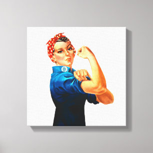 Rosie The Riveter WII Poster Canvas Afdruk
