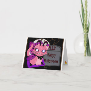 Rosie Toon Kat Fairy Kitten met Tomb Card Kaart