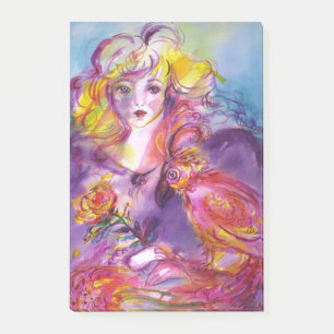 ROSINA/Young Girl met Roos en papegaai Post-it® Notes