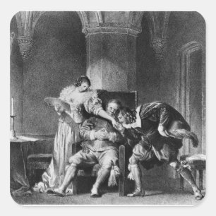 Rosine, Bartholo, Count Almaviva Vierkante Sticker