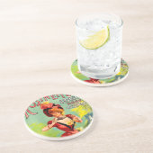 Rosinette Absinthe Roos Oxygénée Fine Art Zandsteen Onderzetter (Zijkant)