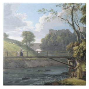 Roslin Castle, Midlothian (w/c en gouache op papie Tegeltje