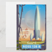 Ross 128 B Science fiction poster Briefpapier (Voorkant / Achterkant)