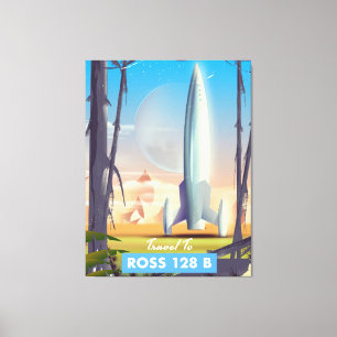 Ross 128 B Science fiction poster Canvas Afdruk