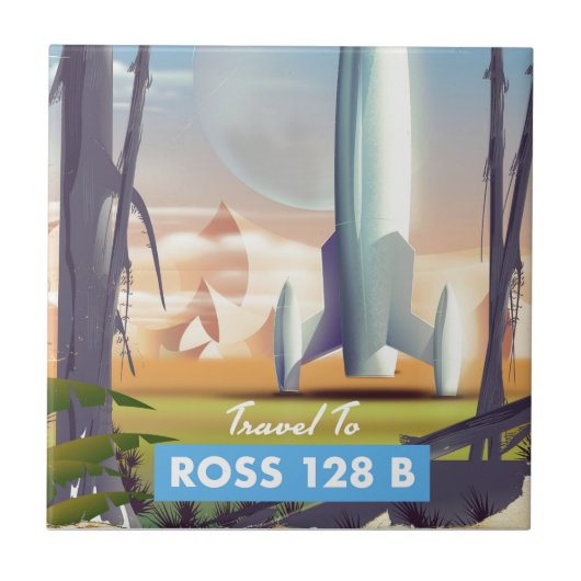 Ross 128 B Science fiction poster Tegeltje (Voorkant)