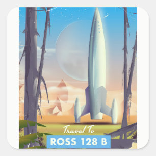 Ross 128 B Sciencefictionposter Vierkante Sticker