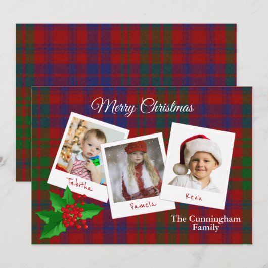 Ross Clan Plaid Christmas Multi Carte photo (Devant / Derrière)