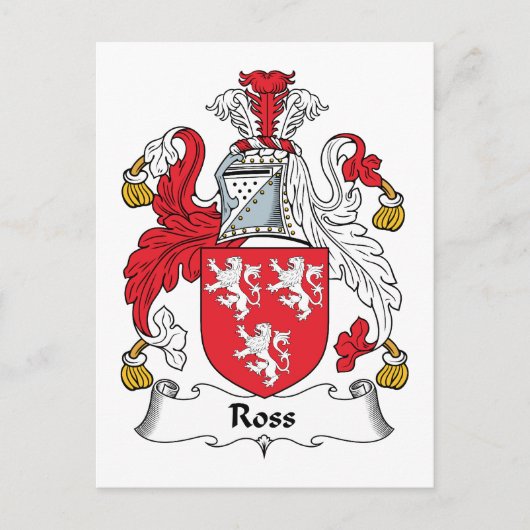 Ross Family Crest Briefkaart (Voorkant)