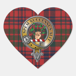 Ross Tartan en Badge Hart Sticker