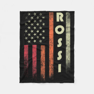 Rossi achternaam Funny Retro Verjaardag Amerika Fleece Deken