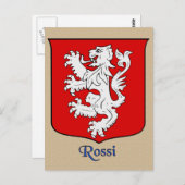 Rossi Family Heraldic Shield Briefkaart (Voorkant / Achterkant)