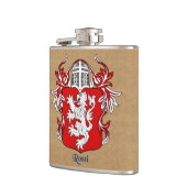 Rossi Heraldisch Schild met Helm en Mantel Heupfles (Links)