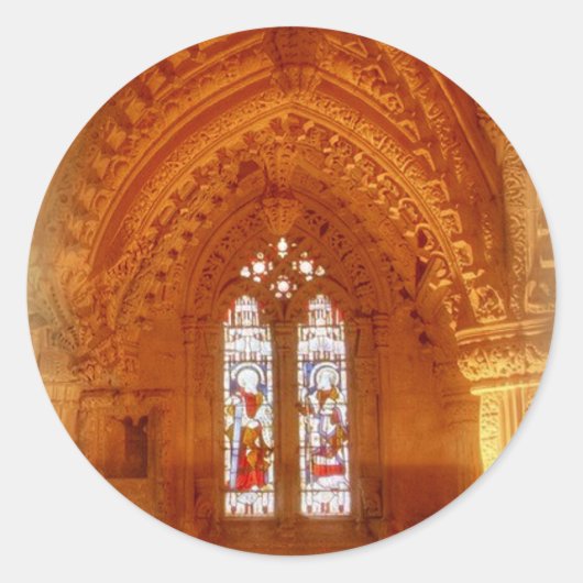 Rosslyn Chapel Interior Ronde Sticker (Voorkant)