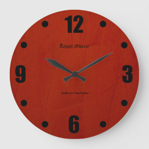 Rosso Stucco Faux Finish Round Walllock Grote Klok