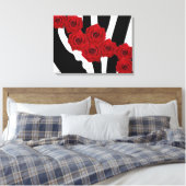 ROSTERS OP ZWARTE EN WITTE ZEBRA CANVAS AFDRUK (Insitu (Slaapkamer))