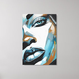 Rosto abstrato de mulher negra canvas afdruk