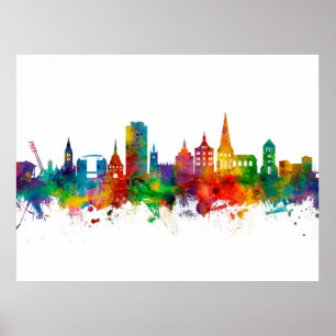 Rostock Germany Skyline Poster