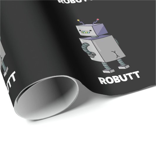 RostomFunny Robot Pun Dark BG Cadeaupapier (Rol Hoek)