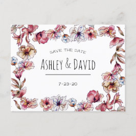 Rostre Postkaart met Bloemmotief en Handgeschreven Uitnodiging Briefkaart