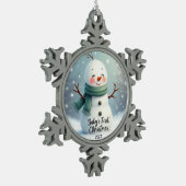 rosty Snuggles – Baby’s First Christmas 2025 Tin Sneeuwvlok Ornament (Links)