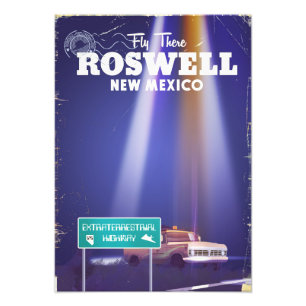 Roswell Buitenaardse Snelweg reisposter Foto Afdruk