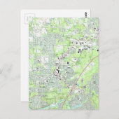 Roswell Georgia Map (1992) Briefkaart (Voorkant / Achterkant)
