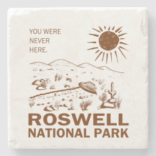 Roswell Nationaal Park UFO Vliegende Schotel Buite Stenen Onderzetter