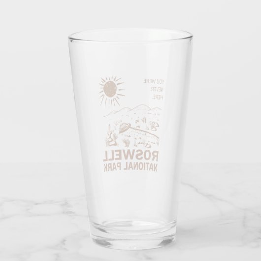 Roswell National Park UFO Flying Saucer Aliens Glas (Achterkant)