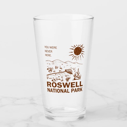 Roswell National Park UFO Flying Saucer Aliens Glas (Voorkant)