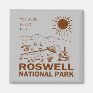 Roswell National Park UFO Flying Saucer Aliens T-S Magneet