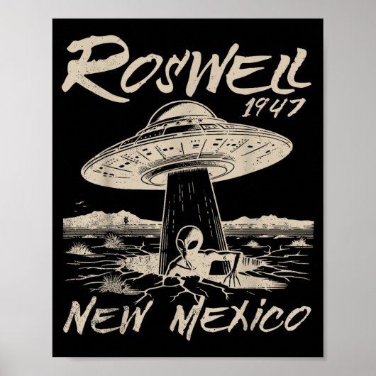 Roswell New Mexico 1947 Alien Abduction Ufo Crash Poster (Voorkant)