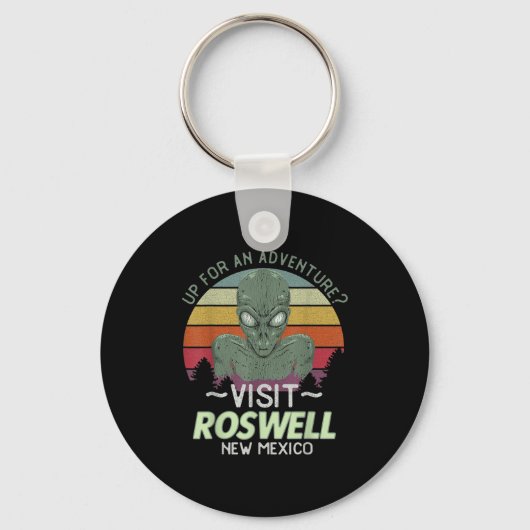 Roswell New Mexico Alien Head Funny Souvenir Quote Sleutelhanger (Voorkant)