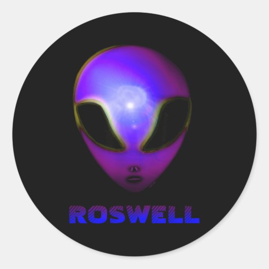 Roswell New Mexico Alien  Ronde Sticker (Voorkant)