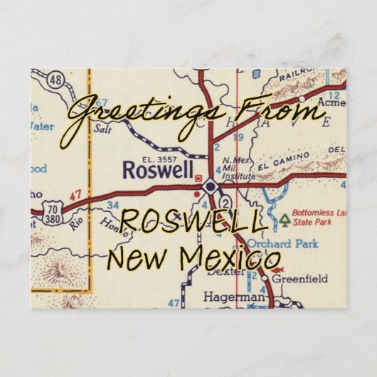 Roswell New Mexico Briefkaart (Voorkant)