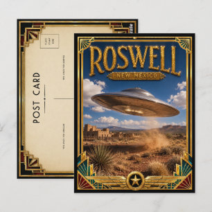 Roswell New Mexico Vintage Art Deco Gouden Tijdper Briefkaart