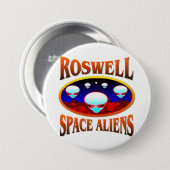 Roswell Space Alien Ronde Button 7,6 Cm (Voorkant /achterkant)