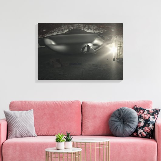 Roswell UFO Hangar Canvas Afdruk (Insitu (Woonkamer))