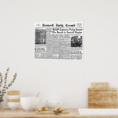 Roswell UFO Incident Newspapier clipping Poster (Keuken)