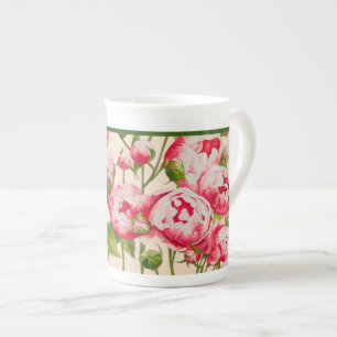 Rosy Abundance op een Bone China-Mok Porselein Kop