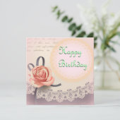 Rosy Birthday Kaart (Staand voorkant)