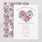 Rosy Blooms Baby shower amoureux Invitation (Devant / Derrière)