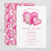 Rosy Blooms Baby shower amoureux Invitation (Devant / Derrière)