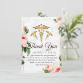 Rosy Blush Doctor Carte de remerciements (Debout devant)