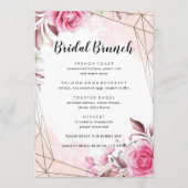 Rosy Blush Floral Bridal Brunch Menu (Voorkant)